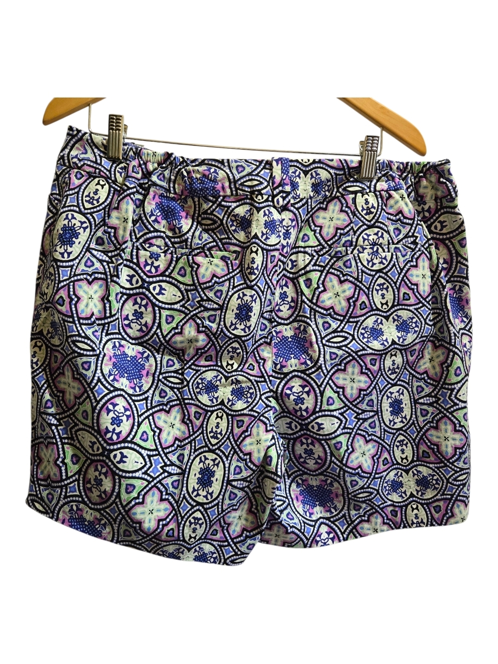 Talbots Purple & Mint Green Geometric Print Bermuda Shorts - Picture 2 of 4